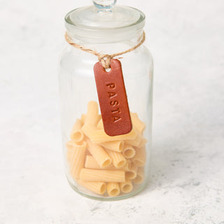 Handmade Leather Pantry Labels