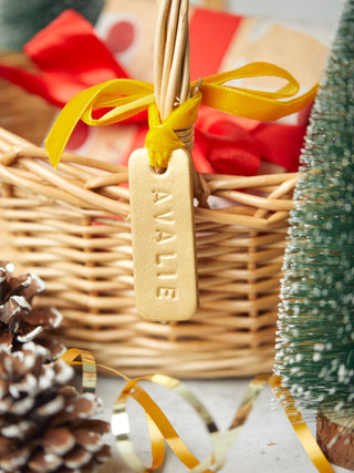 Christmas Eve Basket Leather Tag