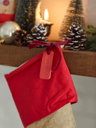 Christmas Eve Basket Leather Tag