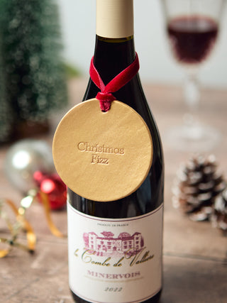 Large Luxury Leather Bottle Tag