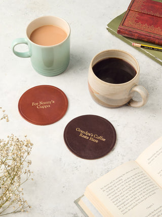Luxury Personalisaed Leather Coasters
