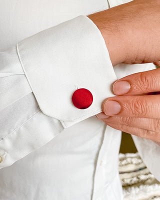 Pink and Red Pure Silk Covered Cufflinks