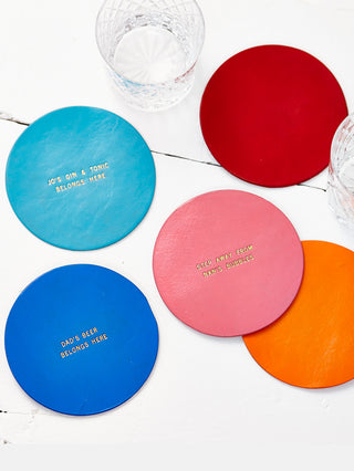 Personalised Hashtag leather Coaster