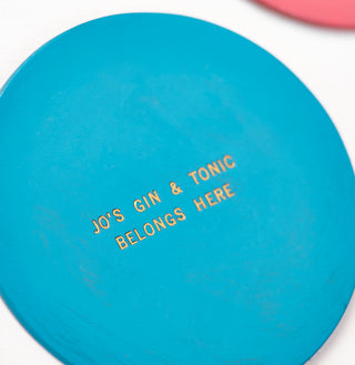 Personalised Leather Beer Mat Card