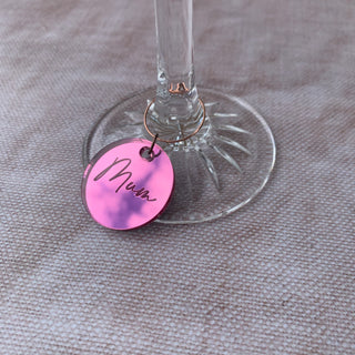 Circle Personalised Wine Glass Charms