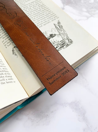 Personalised Leather Bookmark, Reading Gift, Third Anniversary Gift, Father's Day Gift