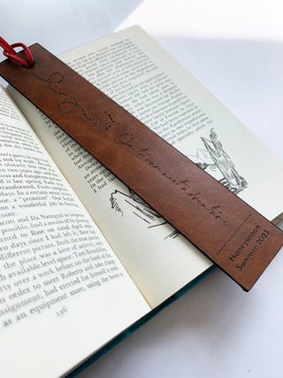 Personalised Leather Bookmark, Reading Gift, Third Anniversary Gift, Father's Day Gift