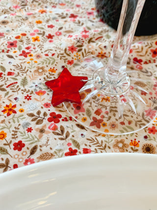 Marble Star Glass Charms set of 6