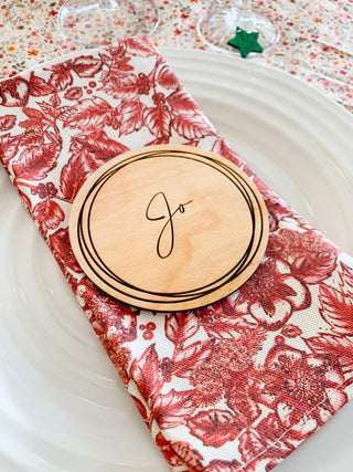 Wooden Personalised Coaster Place Setting
