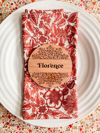 Wooden Personalised Coaster Place Setting