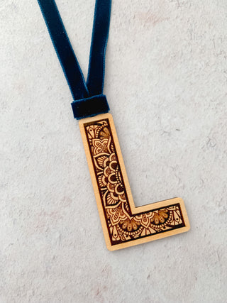 Monogram Mandala Wooden Christmas Decoration