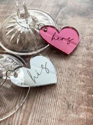 Valentines Day Melting Heart Wine Glass Charm, perfect for Anniversaries.