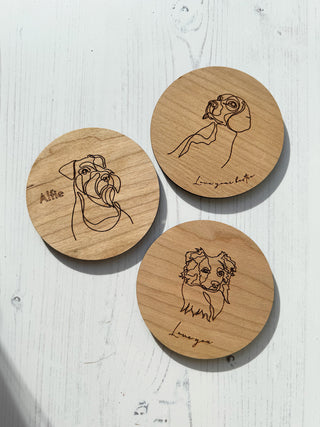 Dog Breed Personalised Wooden Coaster