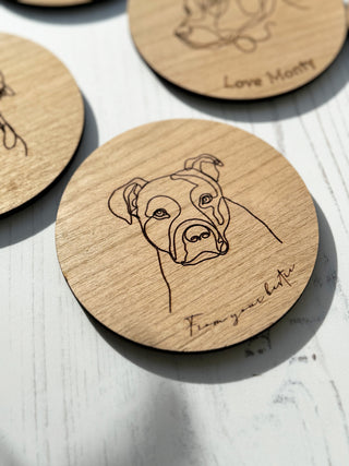 Dog Breed Personalised Wooden Coaster