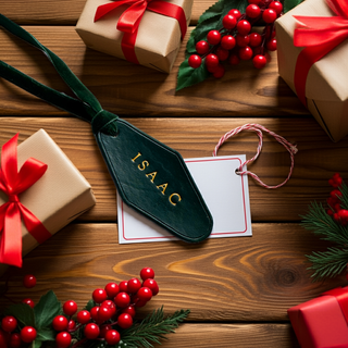 Personalised Leather Christmas Label