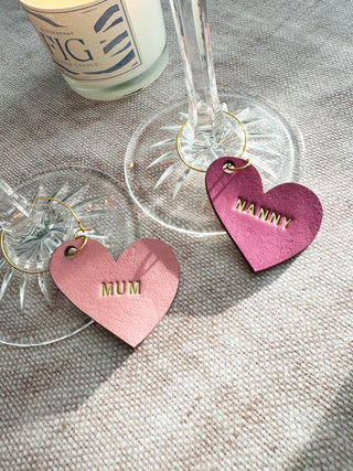 Mother's Day Leather Wine Glass Charm
