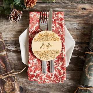 Wooden Personalised Coaster Place Setting