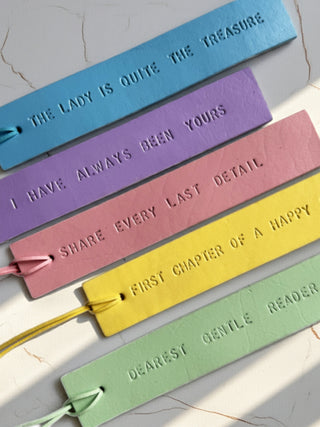 Pastel Personalised Hand Painted Leather Bookmark