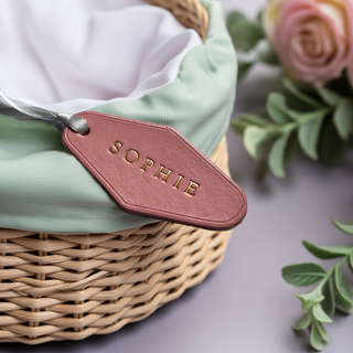 Pink New Baby Label for Hamper