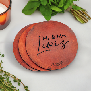 Personalised Surname Wedding Anniversary Coasters