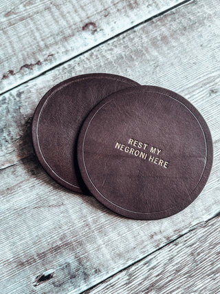 Luxe 3rd Wedding Anniversary Leather Coasters, Father's Day Gift.