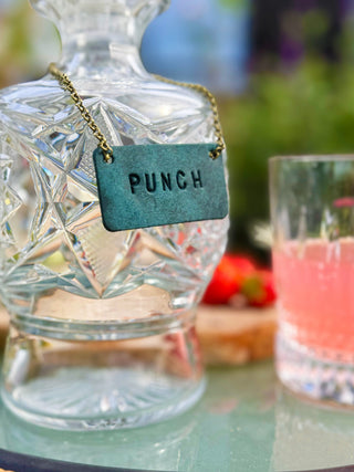 Hand Stamped Leather Decanter Tag, Housewarming gifts, Garden Party.