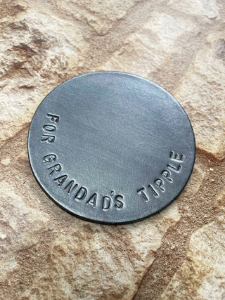 Christmas Metallic Hand Stamped Leather Coasters