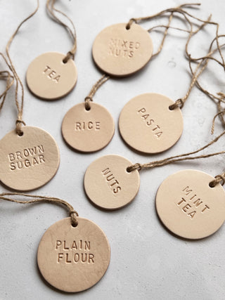 Rustic Leather Pantry Labels