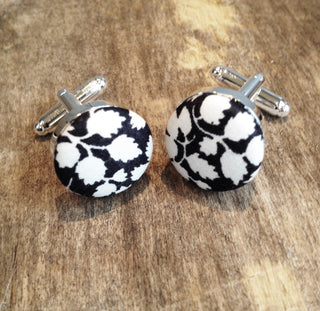 Black and White Liberty Print Cufflinks