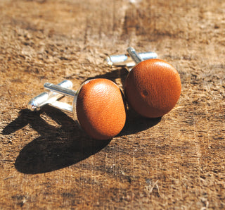 Tan Leather Cufflinks
