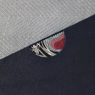 Midnight Blue leather iPad Case lined with Liberty Print