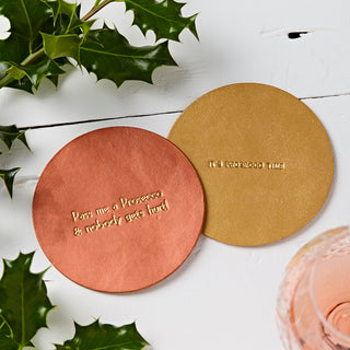 copper and gold personalised coaster