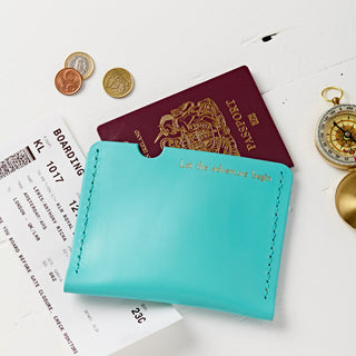 Leather Passport and Card Holder Set