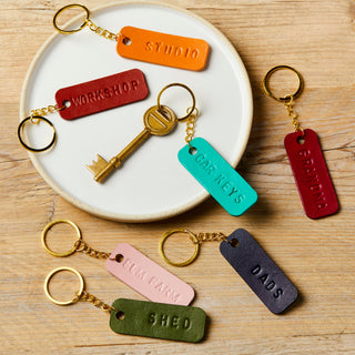 Father's Day Personalised Painted Leather Keyring