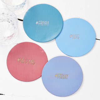 Personalised Hashtag leather Coaster