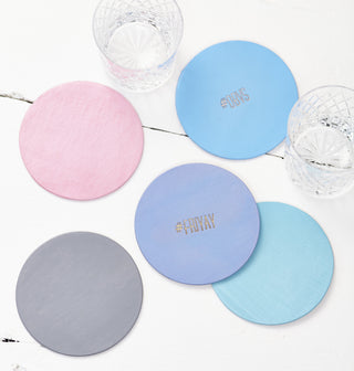 Personalised Pastel Leather Coaster