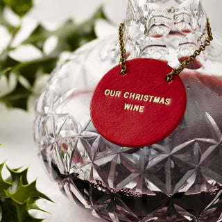Christmas Personalised Leather Bottle Tag