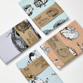 Swimming Swans Tea Towel