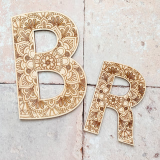 Detailed Wooden Letter Wall Art