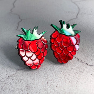 Raspberry Cufflinks by Bright Smoke