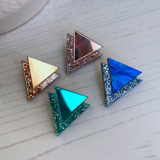 Art Deco inspired triangle studs by Bright Smoke
