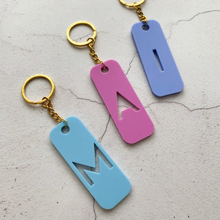 Acrylic Pastel Monogram keyring, keychain, stocking filler. Gift for her, initial gift.