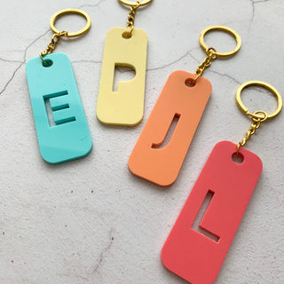 Acrylic Pastel Monogram keyring, keychain, stocking filler. Gift for her, initial gift.