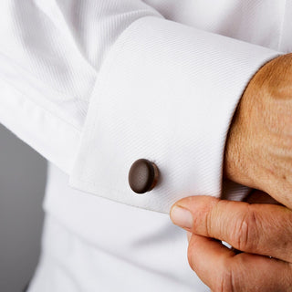 Chocolate Brown Leather Cufflinks, wedding jewellery for men. Anniversary gifts.