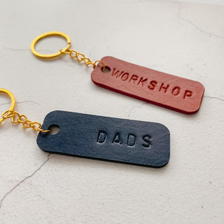 Leather key fob, keyring personalised by hand. Perfect for Mother's Day or Father's Day.