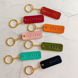 Mother's Day Leather key fob, keyring personalised by hand. Leather anniversary gifts