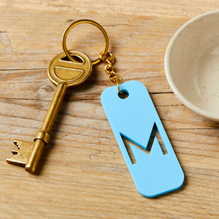 Acrylic Pastel Monogram keyring, keychain, stocking filler. Gift for her, initial gift.