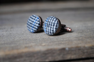 Small Grid Woollen Cufflinks