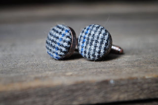 Small Grid Woollen Cufflinks