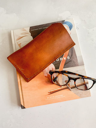Handmade Leather Glasses Case. Case for Spectacle wearers. Father's Day Gift